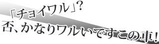 「チョイワル」？否、かなりワルいですこの車！